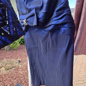 Forever 21 Midnight Blue Pencil Skirt with Bow Accent